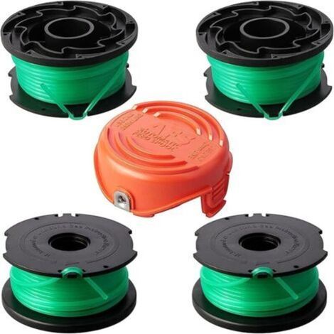 Carretes de repuesto SF-080 compatibles con Black Decker SF-080-BKP GH3000 GH3000R LST540 LST540B Weed Eater recambios 20 pies 0.07" con tapa 90583594 (4 carretes, 1 tapa) (1/5)