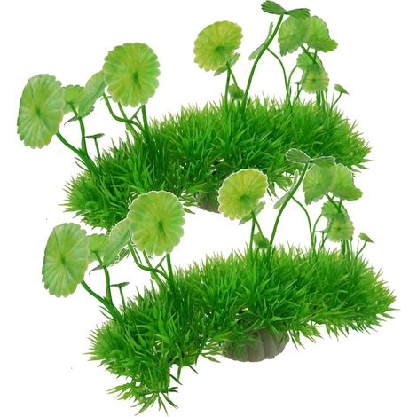 Lot de 2 Plante, Grande, Plastique, Céramique, Non toxique, Aquarium (1/5)