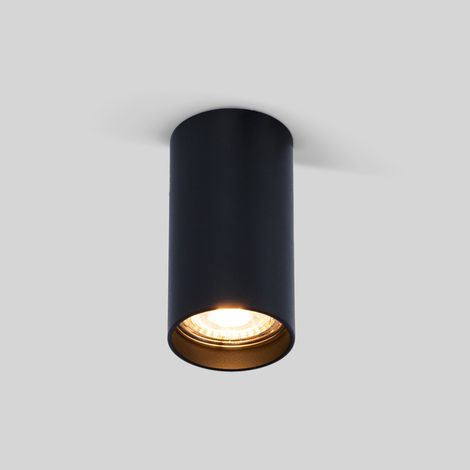 Barcelona Led – Applique murale tube en aluminium GU10 noir – Éclairage intérieur IP20 – Dimensions Ø55 x 100 mm – Installation facile (1/5)