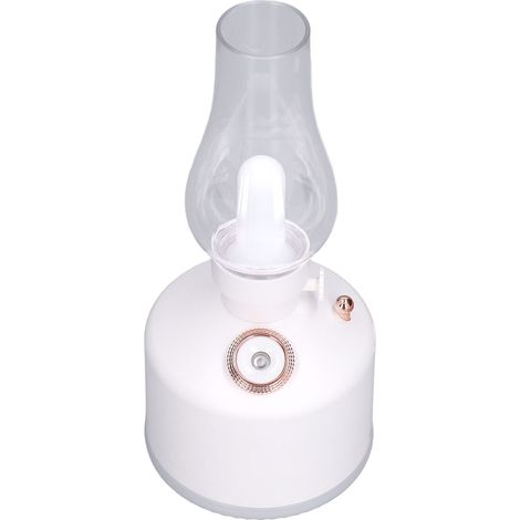 Humidificateur silencieux à intensité variable, rechargeable par USB, avec lumière LED blanche effet bougie, idéal pour la chambre à coucher. (1/5)