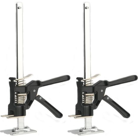 Lot de 2 outils de levage manuel, cric à main, à hauteur réglable de 38 cm - Pour porte et panneau en bois (1/5)