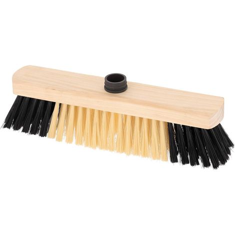 Tete de balai pour interieur 33 cm monture pin brut fibres bicolores - naturel/noir - Tendance (1/4)