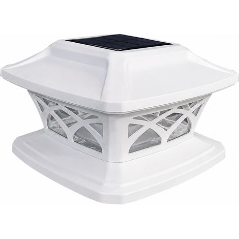 Lampe solaire pour tête de poteau 4 pouces blanc motif arcade LED bicolore blanc réf 8041 16 × 16 × 11 cm 370 g – Livraison gratuite