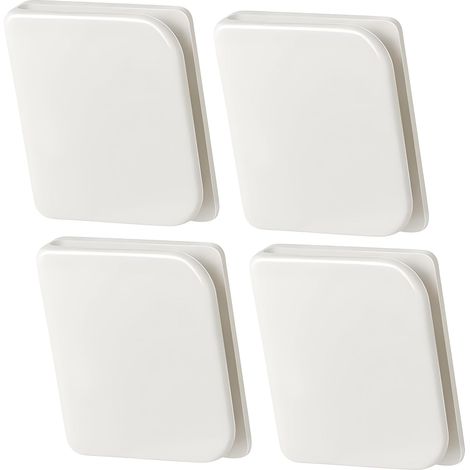 4 Clips de Rideau de Douche, Autocollant, Plastique, Blanc, 5x4,5x1cm, Salle de Bain (1/5)