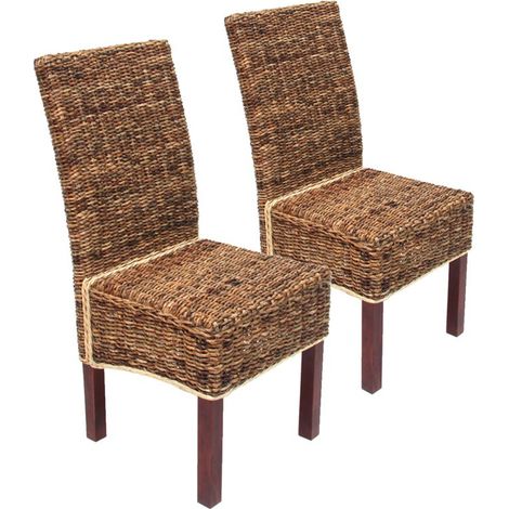Décoshop26 – Lot de 2 chaises en rotin banane tressée – Structure en bois – Hauteur d'assise 46cm – CDS04002 (1/3)