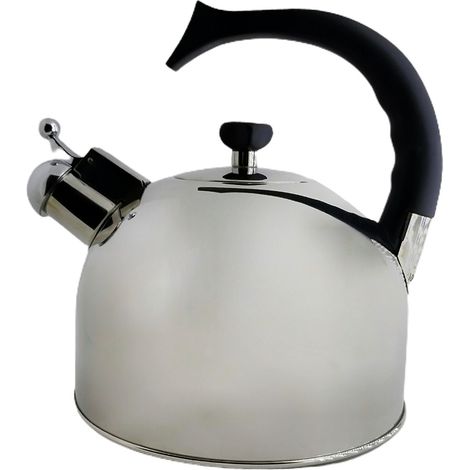 Bollitore teiera grande con fischio in acciaio inox18/10 per acqua tè tisane 3lt doppio fondo radiante e manico ergonomico (1/5)