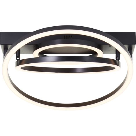 BRILLIANT Plafonnier LED Pedley, 29,8 W, 3000 K, EEK : E, 3800 lm, IP20, noir