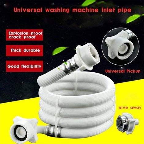 Tuyau d'alimentation universel - - Longueur ajustable 1-8 m - Compatible lave-linge et lave-vaisselle (1/5)