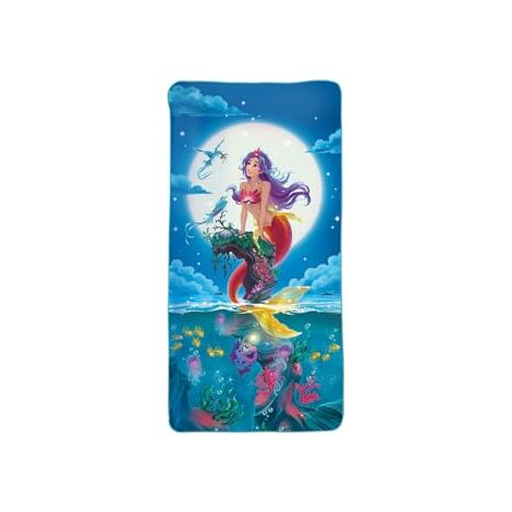 ROTH SERVIETTE DE BAIN POUR ENFANT - SIRÈNE - 60 X 120 CM - PEU ENCOMBRANTE ET À SÉCHAGE RAPIDE 89433