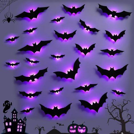 Lot 24 stickers 3D Halloween pour mur (1/5)