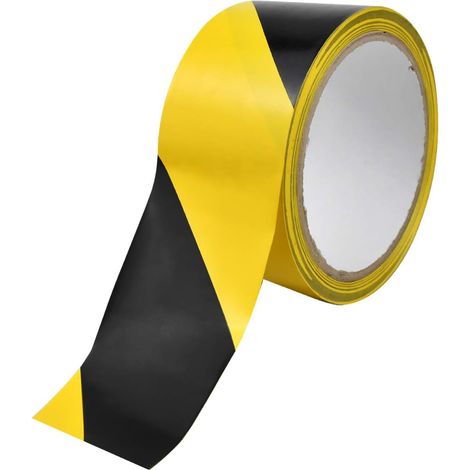 33m x 48mm Gefahrenwarnband Gelb Schwarz Warnband Absperrband