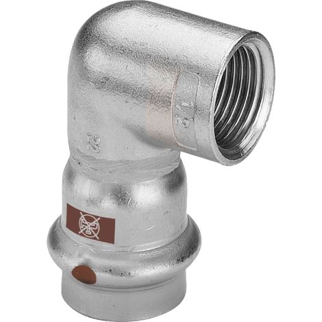 Viega Temponox-Gomito di transizione a 90 gradi, d 22mm, Rp 3/4 acciaio inossidabile Modello 1714.2, 811099