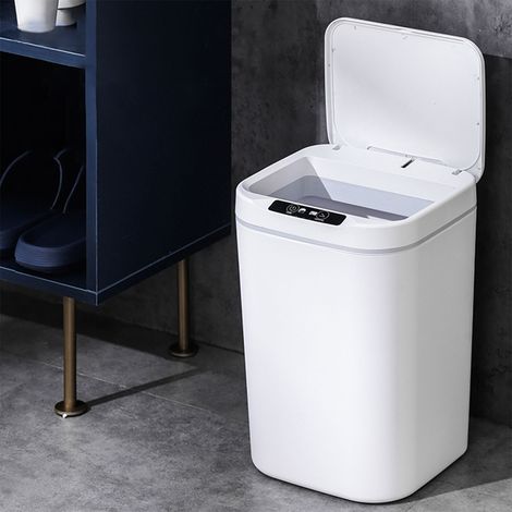 Intelligenter 18-Liter-Abfalleimer mit Deckel – Automatischer Abfalleimer mit Infrarot- und Klopfsensor für Küche, Büro und Bad – Geschlossenes Design mit Beutelfach (1/5)