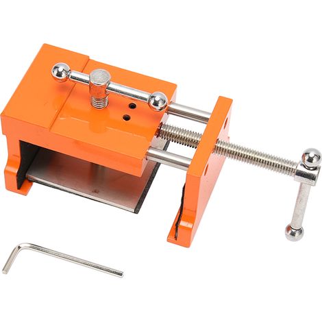 Étau de serrage auto-bloquant pour cadres de meubles, avec patins de protection pour travail du bois, couleur orange. (1/5)