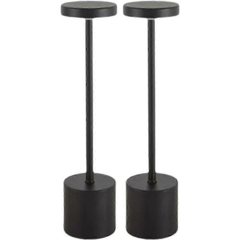 Lot de 2 lampes de table sans fil, alimentées par batterie rechargeable 800 mAh, 3 couleurs, intensité lumineuse réglable en continu, LED, lampes d'extérieur sans fil (1/5)