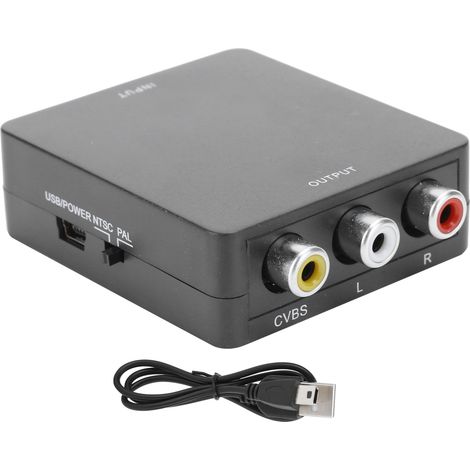 Mini convertisseur HDMI vers AV, boîtier vidéo RCA AV CVSB L/R 1080P, adaptateur HDMI2AV HDTV (1/4)