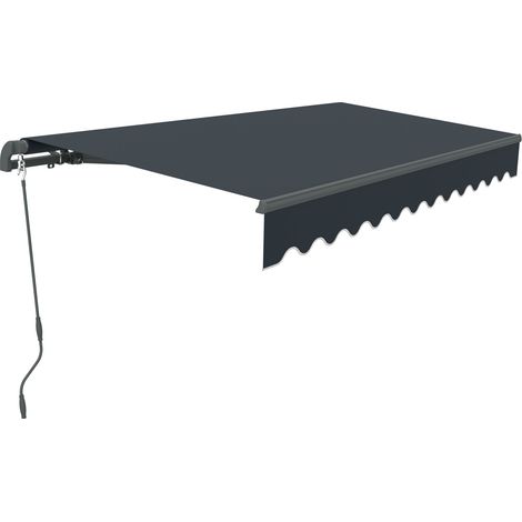 Canopée Store Banne Manuel Noir Monobloc 3 x 2.5m – Store Rétractable pour Terrasse, Balcon & Jardin – Manivelle à Gauche – Aluminium et Polyester 280 g/m² (1/5)
