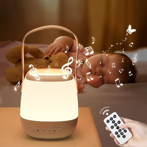 Veilleuse d'allaitement pour bébé à intensité variable, machine à bruit blanc avec 12 sons, 16 couleurs + minuterie automatique, aide au sommeil pour bébés et enfants (1/5)