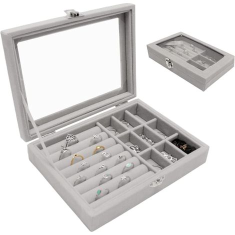 Rangement pour bijoux, boîtes à bijoux pour femmes, présentoirs à bijoux (1/5)