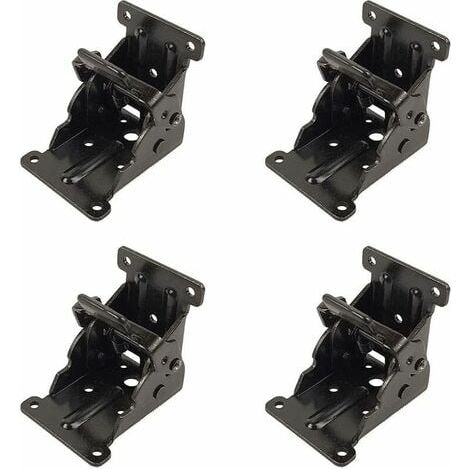 Charnière Pliante Autobloquante, 4 Pcs charnière pliante pour armoire de cuisine, Charnière Pliante Pied 90 Degrés en Tôle d'acier, Verrouillage Extension Table Support d'étagère Pliable dontodent (1/6)