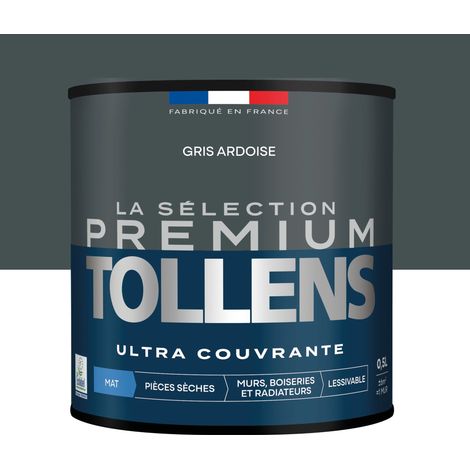 Tollens - Peinture intérieure couleurs - La Sélection Premium Mat - Ultra Couvrante - Gris Ardoise 0,5 L - 6m²