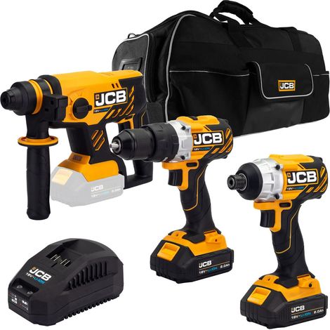 JCB 18VCombi Drill, Impact Driver and Hammer Drill Kit with Battery (1/5)