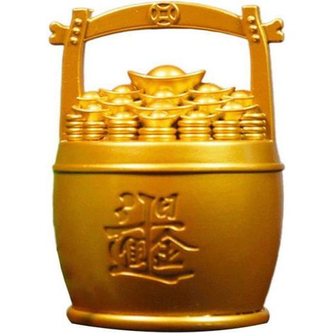 Théière Seau en Forme Doré Sculpture Charme Richesse Ornement Prospérité pour Les Décorations Maison Bureau Jaune jaune CAFETIERE (1/4)