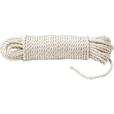 Werka Pro – Corde beige 25m Ø 6 mm – Polypropylène – Résistance 550 kg – Pour chantiers humides et terrains accidentés