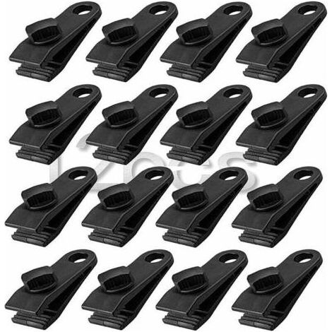 12Pcs Pince Pince Pour Bche, Ensemble De Pinces Bche Rsistantes Pince Pour Auvent Instantan Pour Tentes Tarp Caravan Garden Shade Housse De, Noir (12) (1/5)