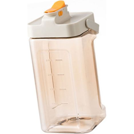 Distributeur d'eau et de boissons pour réfrigérateur avec robinet et poignée anti-fuite, pour boissons liquides et glacées, idéal pour le camping et les activités de plein air (beige).
