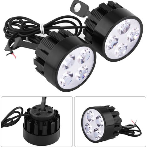 Paar LED-Nebelscheinwerfer für Motorräder, Universal-Scheinwerfer, leistungsstarke Zusatzbeleuchtung, wasserdichtes Fahrlicht, weißer Frontscheinwerfer, 2er-Pack. (1/5)