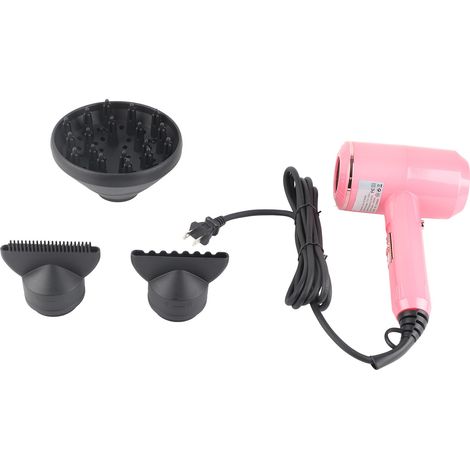 Sèche-cheveux ionique haute puissance 2200W avec protection surchauffe, ion négatif, pour usage domestique, rose, fiche américaine 110V (1/5)