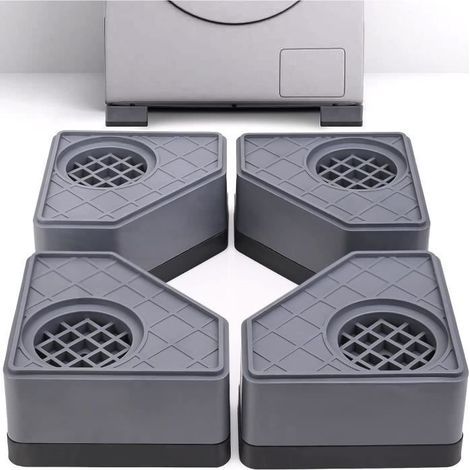 Coussinets anti-vibrations pour machine à laver ANNEFLY - Lot de 4 coussinets carrés en caoutchouc (1/4)
