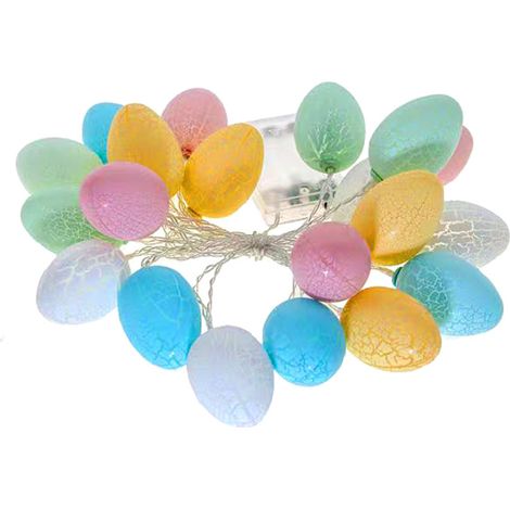 Décorations de Pâques pour la maison, guirlande lumineuse LED en forme d'œuf, guirlande lumineuse féérique de Pâques, ornement pour mariage et fête (1/3)