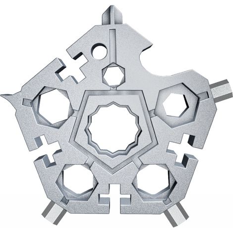 Outil Multifonction Flocon de Neige 23 en 1, 2Pcs Mini Tournevis Passe-partout en acier inoxydable Outil multifonction pour Voyages Quotidien Cadeau Créativité,Argent (1/5)