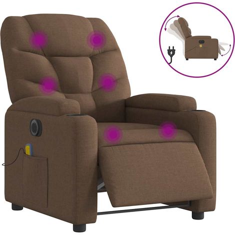 Maison Exclusive - Massagesessel Elektrisch Braun Stoff