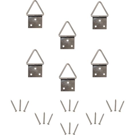 Lupia - Kit 6 Pezzi Ganci Snodati a Triangolo, per Quadri, Cornici e Specchiere, Ganci a Scomparsa per Decorazioni da Parete, Adatti a tutti gli ambienti, Metallo, Facile Montaggio (1/4)