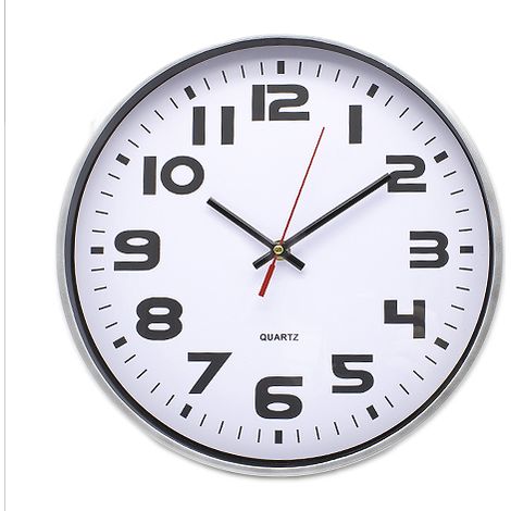 Reloj de pared 30 cm Plateado