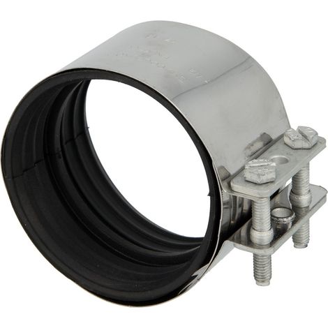 Le Sanitaire – Connecteur CV DN 100 – Inox pour tuyaux en fonte – Joint caoutchouc et fermeture galvanisée – Raccord de robinetterie durable