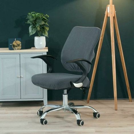 Housse Pour Chaise De Bureau - Extensible 38-52 Cm - Antidérapante - Gris (1/4)