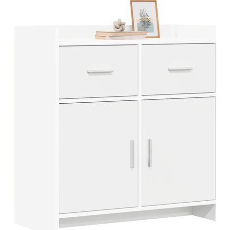 Sideboard/Anrichte/Buffet Weiß 75 x 36 x 80 cm Holzwerkstoff LXWW856487 (1/5)