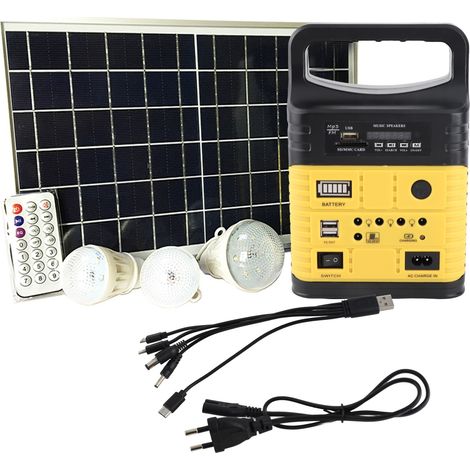 [JAMAIS UTILISÉ]Générateur solaire portable avec fonction d'éclairage, batterie 7500 mAh et fonction MP3 Bluetooth (1/4)