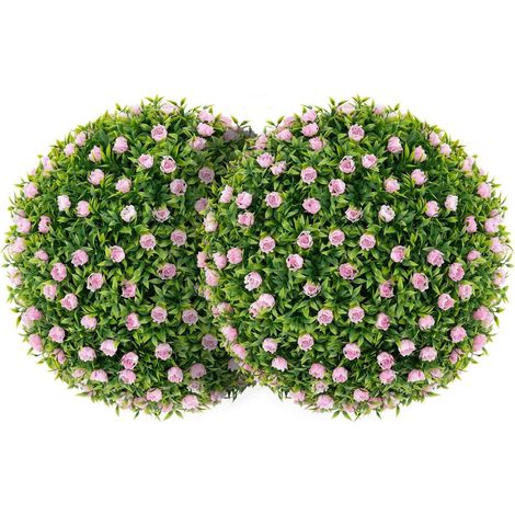 Juego de 2 bolas de boj bolas decorativas resistentes a los rayos uv planta artificial topiaria planta decorativa diametro 37 cm