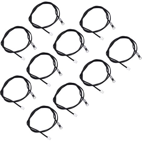 Lot de 10 sondes température NTC thermistance embout rond terminal serti PVC 1m 10K B3435 -25 a 125C (1/5)