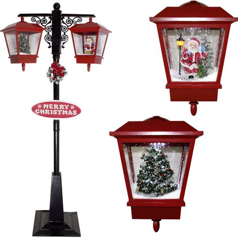 190cm Doppel-LED Laterne - Schwarz/Rote Laterne Indoor und Outdoor geeignet (1/2)