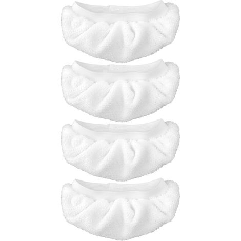 Lot de 4 Housses de Vadrouille à Vapeur pour Nettoyeur à Vapeur Portatif, Chiffons en Microfibre Lavables pour Nettoyeur à Vapeur Accessoires Compatibles avec Comforday Bissell Steam Shot (Blanc) (1/3)
