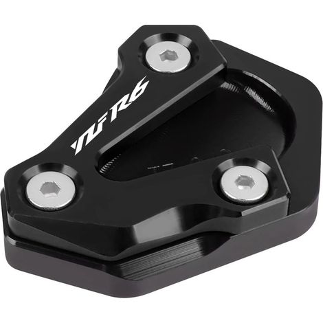 (YZF R6-Noir) Plaque d'extension de béquille latérale CNC pour moto Yamaha YZF-600 R6 (2006-2016) maxpower (1/4)