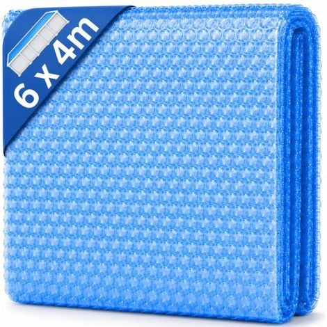 Couverture solaire à bulles piscine rectangulaire bleue 6 x 4 m 400 microns (1/5)