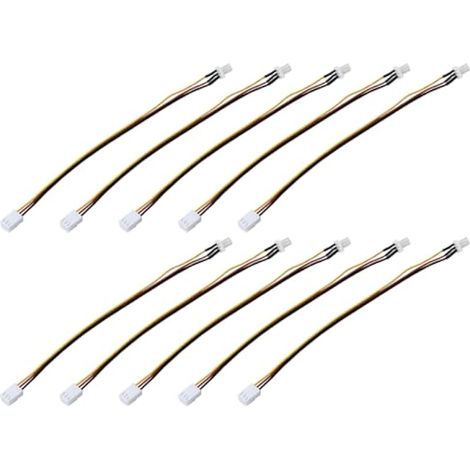 10 câbles d'extension d'alimentation pour ventilateurs PC, connecteur mâle 3 broches vers prise femelle, câble de refroidissement pour ventilateurs de processeur d'ordinateur (longueur : 20 cm) (1/5)