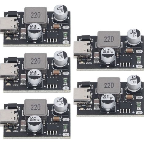 Convertisseur d'alimentation cc 6 32V vers QC3.0 PD3.0, 5 pièces, Module Buck, pour téléphone portable, Charge rapide intelligente, chargeur de voiture de Type C (1/5)